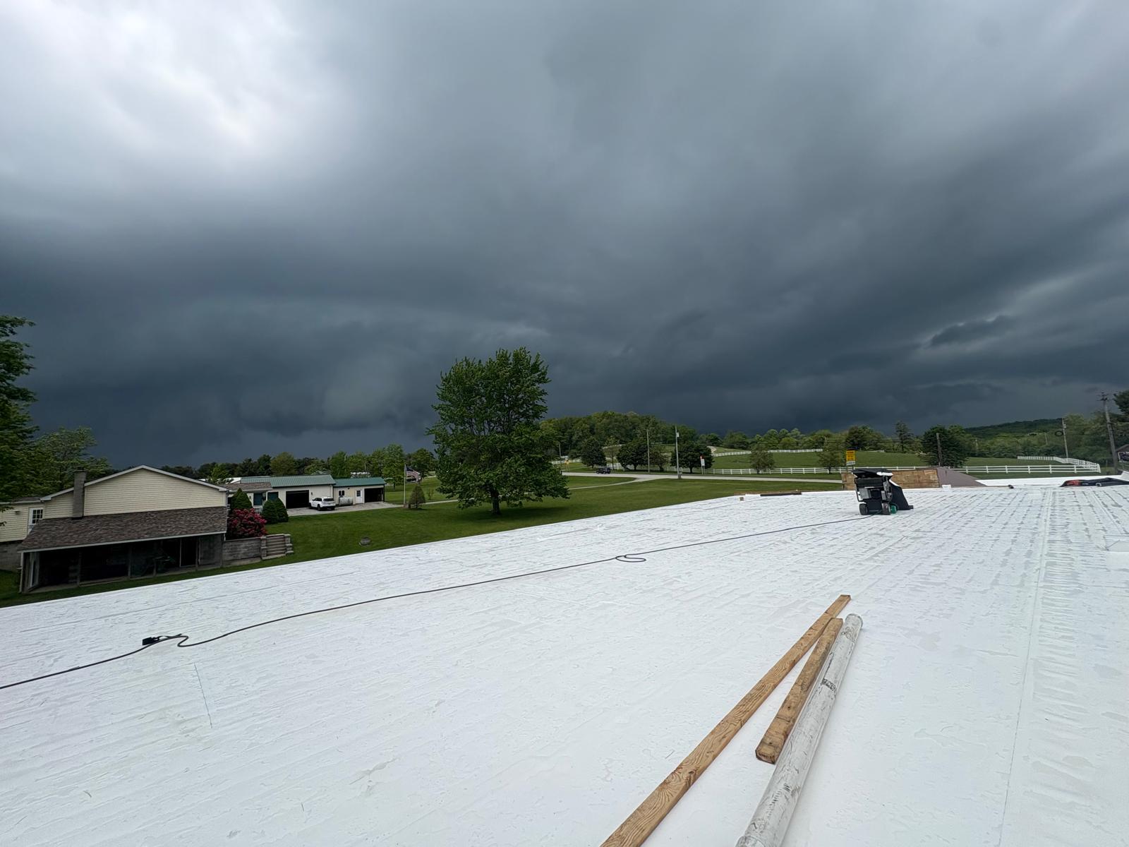 Storm damage repair by Sky Roofing Contractor Corp