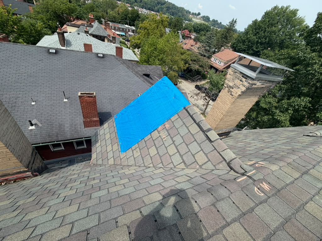 Storm damage repair by Sky Roofing Contractor Corp